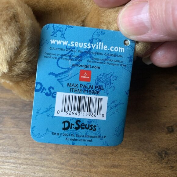 Aurora World Plush Dr. Seuss NEW MAX the Dog 5 " Stuffed Toy Beanbag NWT - Picture 3 of 6